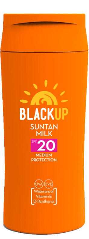 Млеко за сончање BLACK UP, СПФ 20, 200 ml